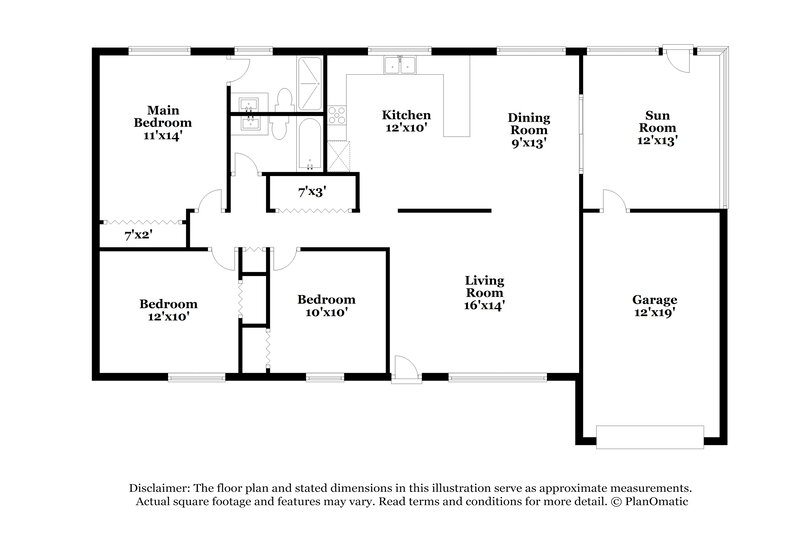 1,935/Mo, 1647 Baker St NE Palm Bay, FL 32907 Floor Plan View