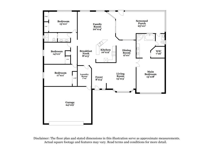 2,195/Mo, 720 RIVIERA DR NE Palm Bay, FL 32905 Floor Plan View