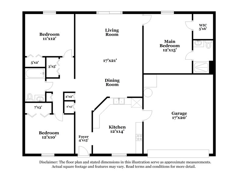 2,270/Mo, 1037 Galvin Ave Sw Palm Bay, FL 32908 Floor Plan View