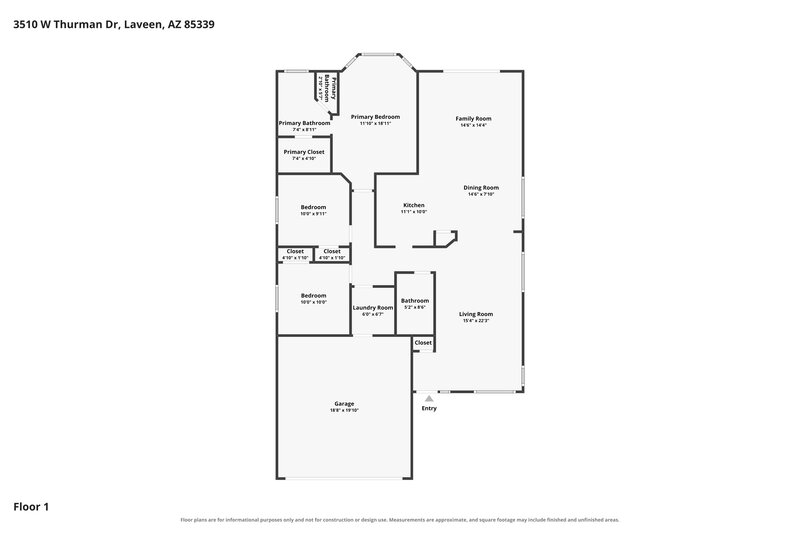 1,930/Mo, 3510 W Thurman Dr Laveen, AZ 85339 Floor Plan View