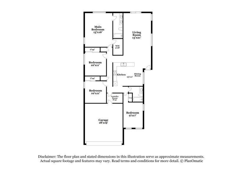 1,930/Mo, 43759 W Colby Dr Maricopa, AZ 85138 Floor Plan View