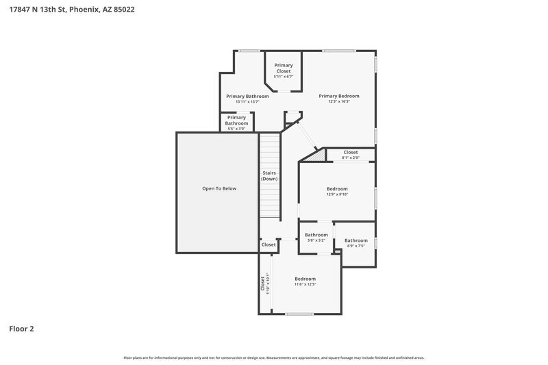 2,610/Mo, 17847 N 13th St Phoenix, AZ 85022 Floor Plan View 2