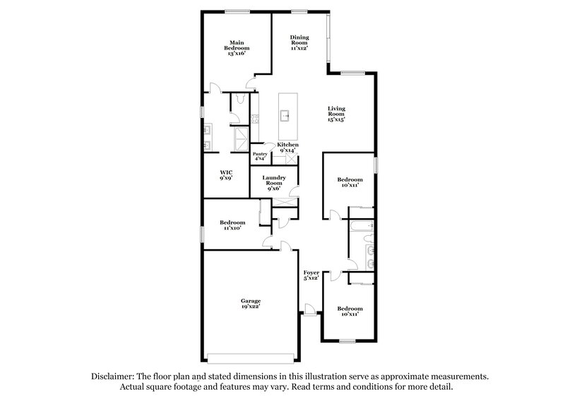 2,085/Mo, 12642 W Daley Lane Sun City, AZ 85375 Floor Plan View