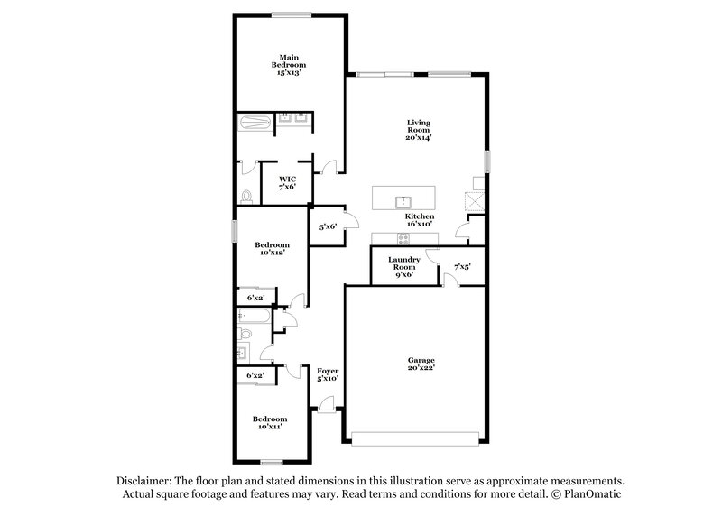 2,860/Mo, 19909 W Annika Drive Litchfield Park, AZ 85340 Floor Plan View