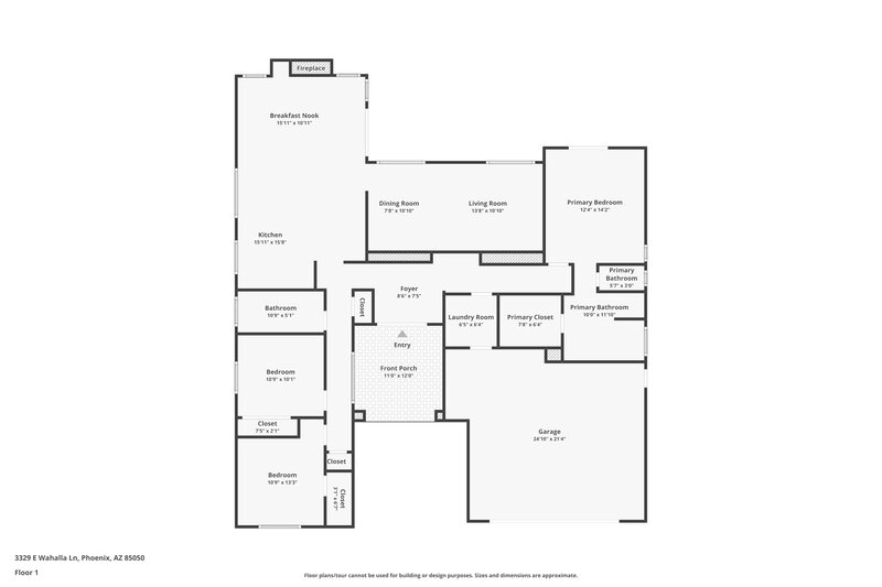 2,465/Mo, 3329 E Wahalla Ln Phoenix, AZ 85050 Floor Plan View
