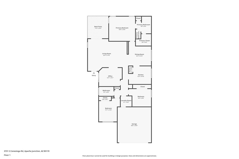 1,950/Mo, 3731 S Conestoga Rd Apache Junction, AZ 85119 Floor Plan View