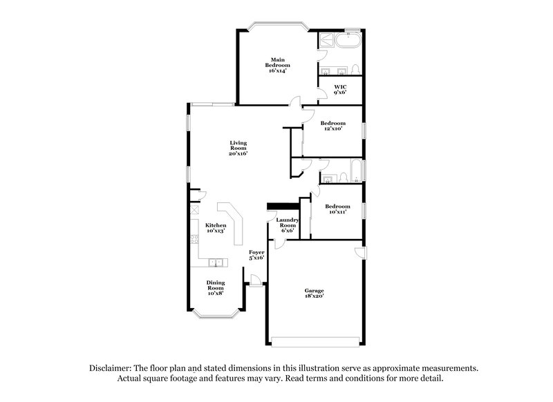 2,320/Mo, 20909 N 84th Dr Peoria, AZ 85382 Floor Plan View