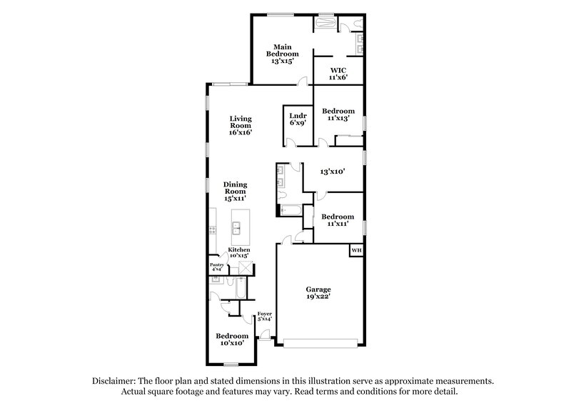 2,390/Mo, 4728 S 69th Avenue Phoenix, AZ 85043 Floor Plan View