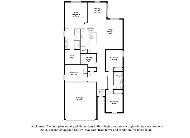 2,359/Mo, 6847 W Parkway Drive Phoenix, AZ 85043 Floor Plan View