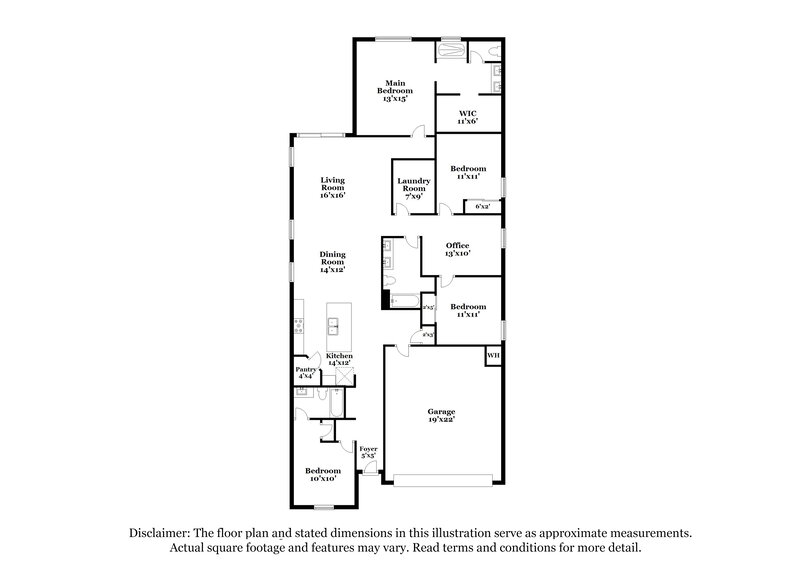 2,580/Mo, 6827 W Parkway Drive Phoenix, AZ 85043 Floor Plan View