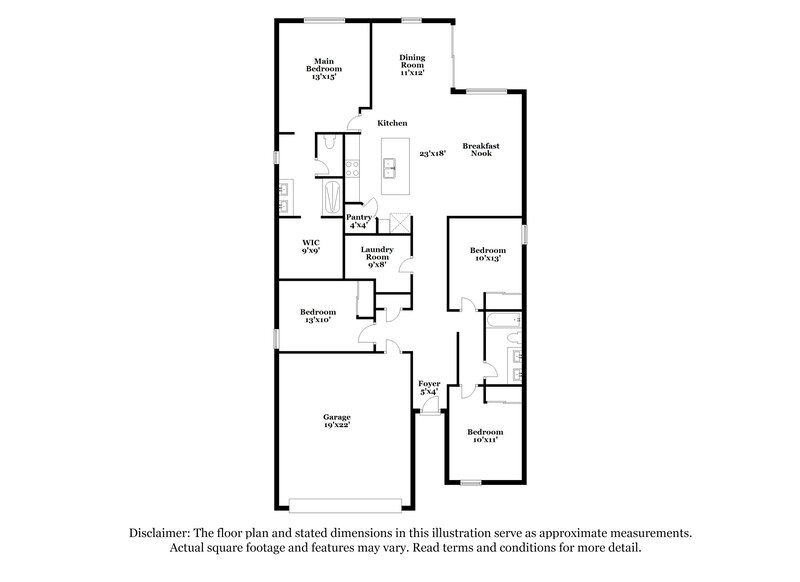 2,260/Mo, 6845 W Marguerite Avenue Phoenix, AZ 85043 Floor Plan View