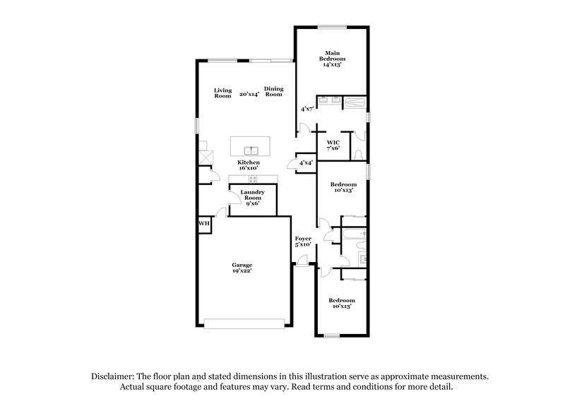 2,230/Mo, 6837 W Marguerite Avenue Phoenix, AZ 85043 Floor Plan View