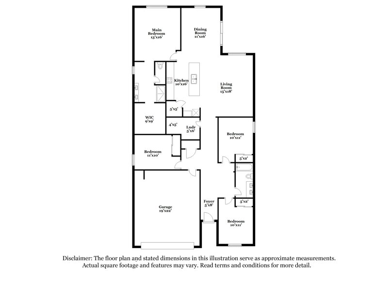 2,260/Mo, 6819 W Levi Drive Phoenix, AZ 85043 Floor Plan View