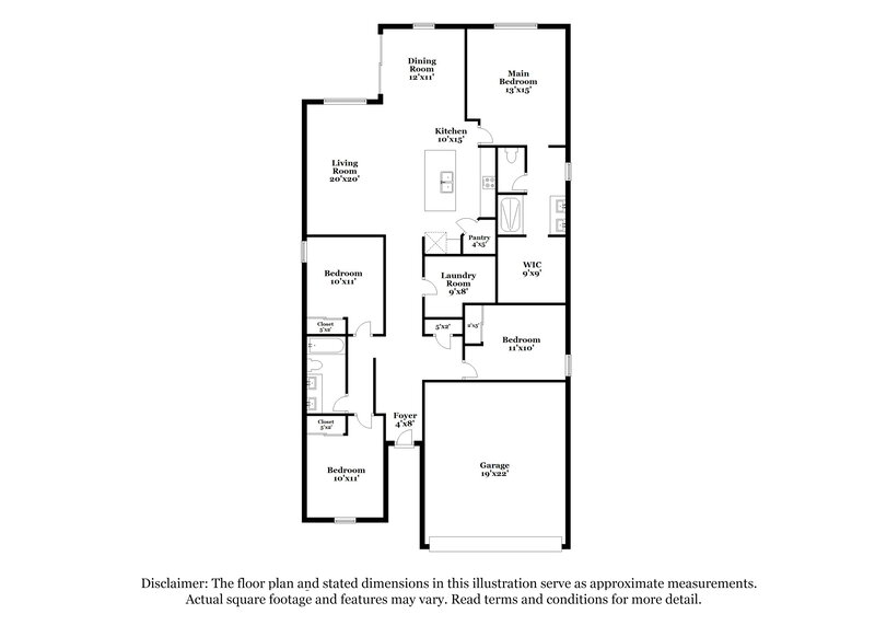3,450/Mo, 4623 S 67th Lane Phoenix, AZ 85043 Floor Plan View