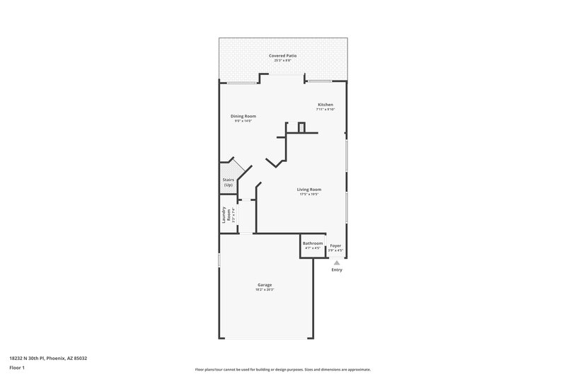 2,095/Mo, 18232 N 30th Pl Phoenix, AZ 85032 Floor Plan View