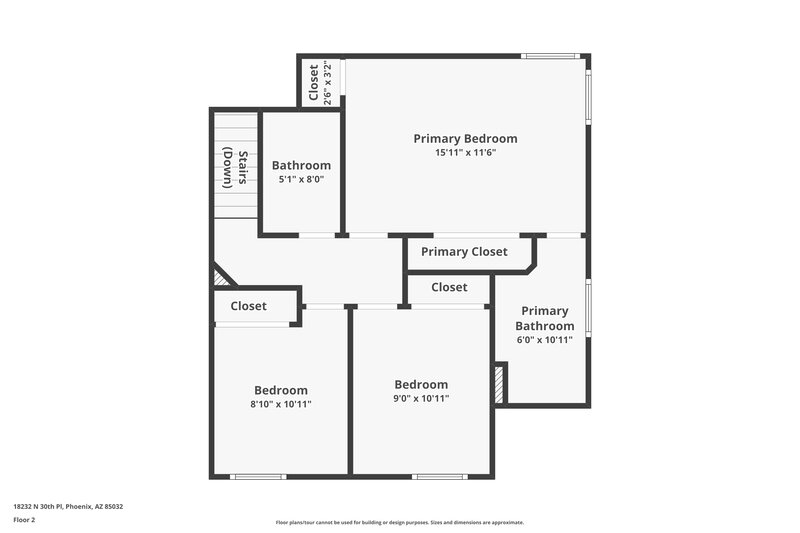 2,095/Mo, 18232 N 30th Pl Phoenix, AZ 85032 Floor Plan View 2