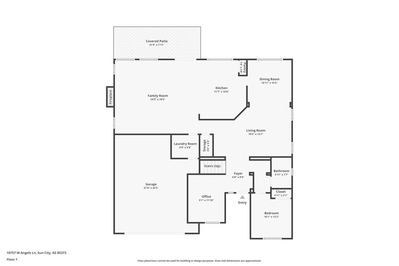 2,150/Mo, 10757 W Angels Ln Sun City, AZ 85373 Floor Plan View