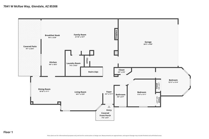 2,755/Mo, 7041 W McRae Way Glendale, AZ 85308 Floorplan View