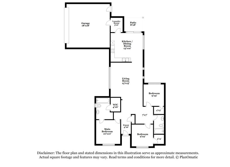 1,960/Mo, 327 N 76th Pl Mesa, AZ 85207 Floor Plan View