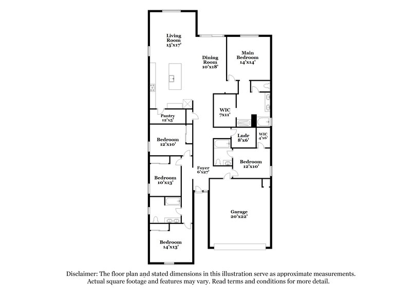 3,650/Mo, 17310 W Running Deer Trl Surprise, AZ 85387 Floor Plan View