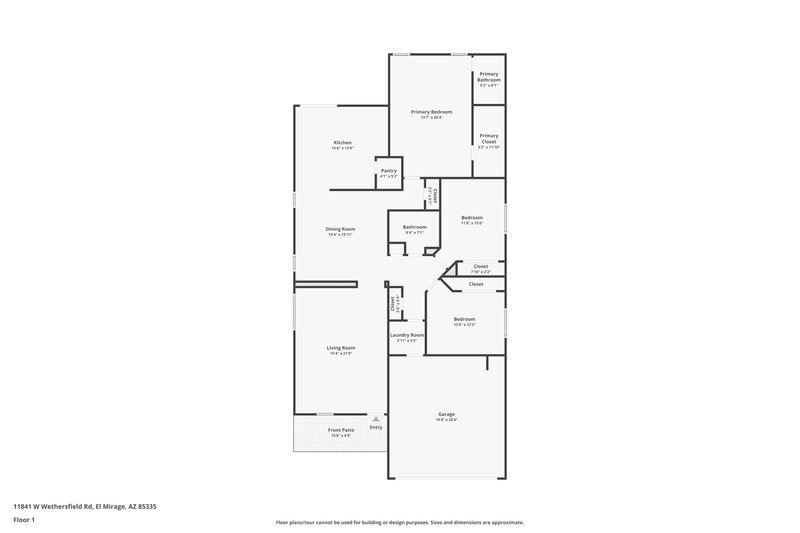 1,795/Mo, 11841 W Wethersfield Rd El Mirage, AZ 85335 Floor Plan View