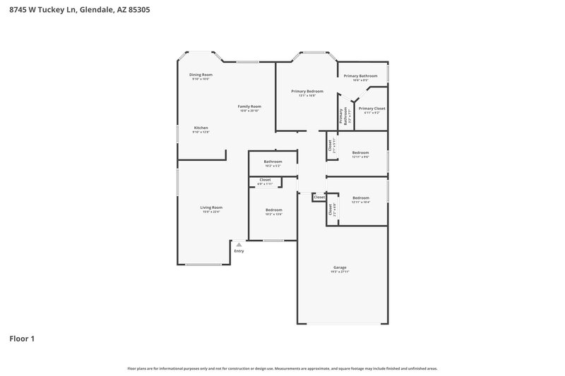 2,315/Mo, 8745 W Tuckey Ln Glendale, AZ 85305 Floor Plan View