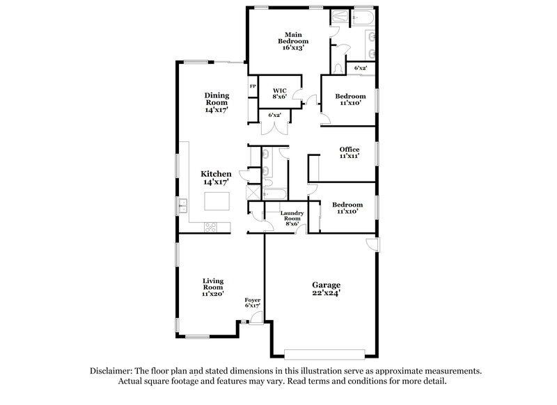 2,295/Mo, 11721 W Daley Ln Sun City, AZ 85373 Floor Plan View