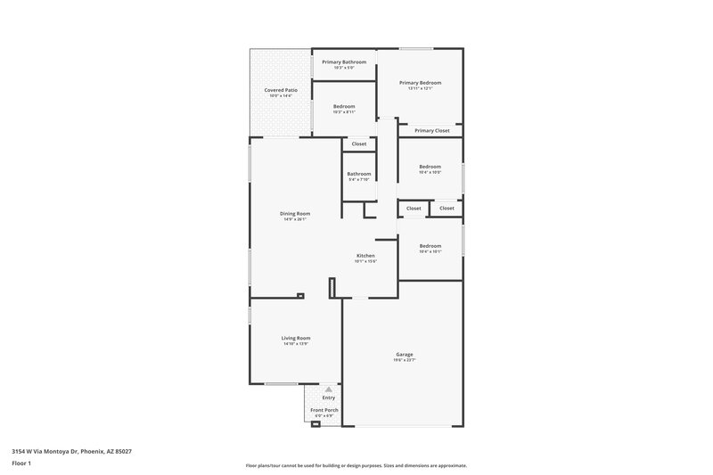 2,095/Mo, 3154 W Via Montoya Dr Phoenix, AZ 85027 Floor Plan View