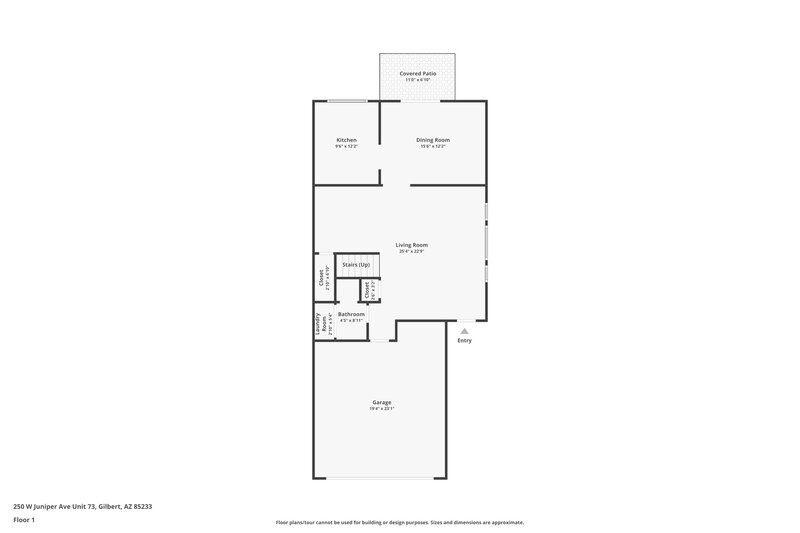2,000/Mo, 250 W Juniper Ave Unit 73 Gilbert, AZ 85233 Floor Plan View