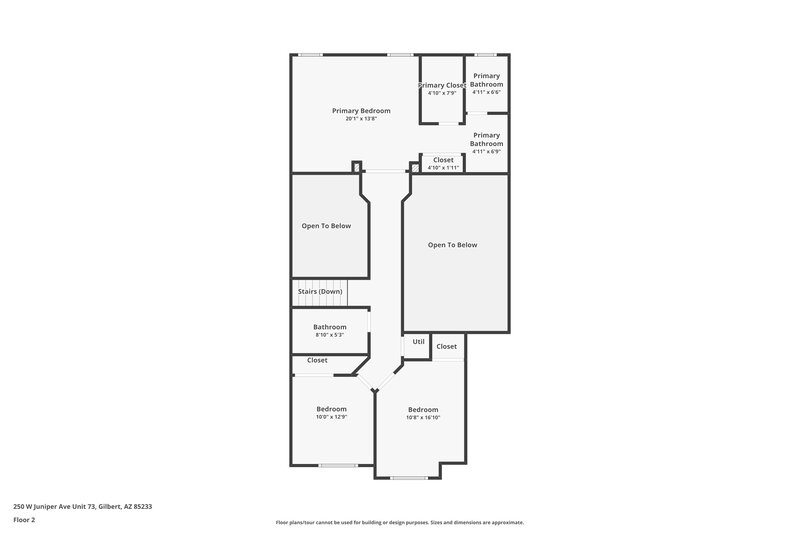 2,000/Mo, 250 W Juniper Ave Unit 73 Gilbert, AZ 85233 Floor Plan View 2