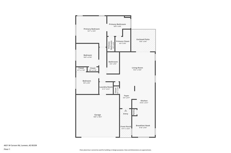 1,930/Mo, 4621 W Carson Rd Laveen, AZ 85339 Floor Plan View
