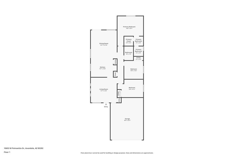 1,695/Mo, 10653 W Poinsettia Dr Avondale, AZ 85392 Floor Plan View
