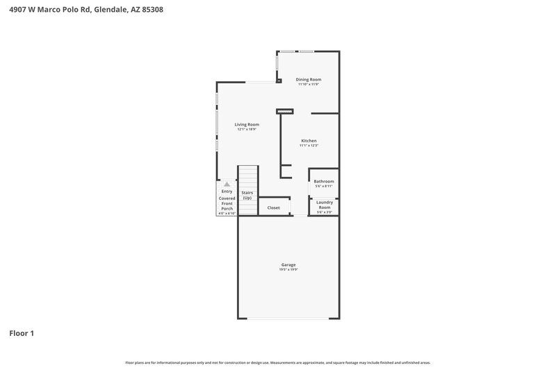 2,440/Mo, 4907 W Marco Polo Rd Glendale, AZ 85308 Floor Plan View