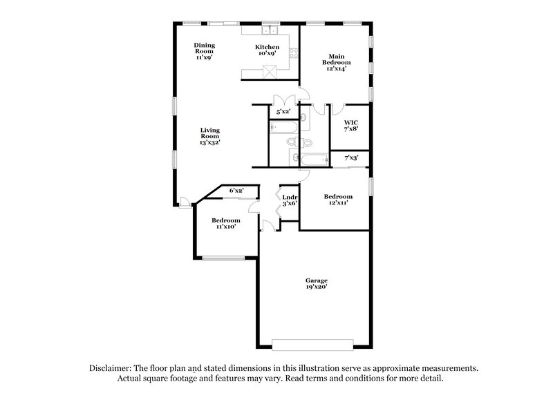 1,970/Mo, 2224 S 83rd Ln Tolleson, AZ 85353 Floor Plan View
