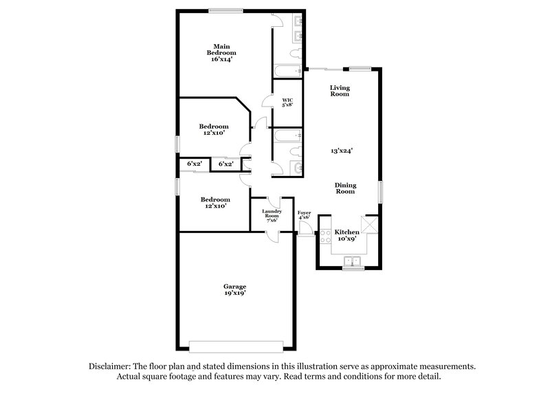 1,935/Mo, 6621 W Pioneer St Phoenix, AZ 85043 Floorplan View
