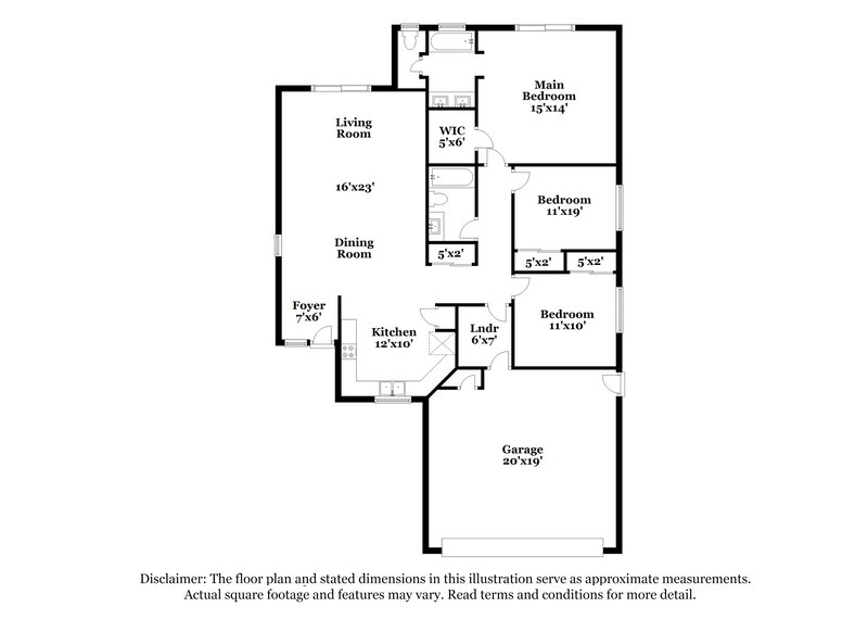 2,015/Mo, 7903 W Pomo St Phoenix, AZ 85043 Floor Plan View
