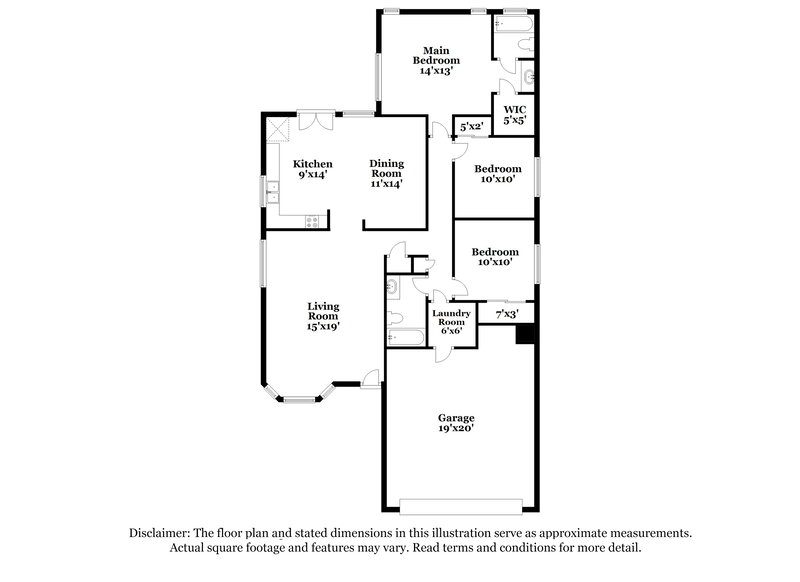 1,955/Mo, 8132 W Papago St Phoenix, AZ 85043 Floor Plan View