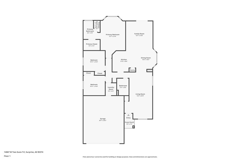 1,900/Mo, 14067 W Two Guns Trl Surprise, AZ 85374 Floor Plan View