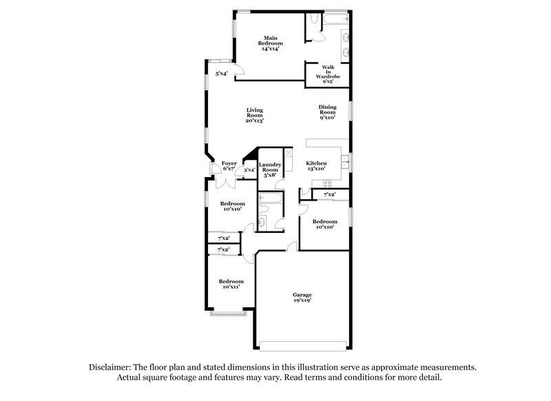 1,865/Mo, 43398 W Arizona Ave Maricopa, AZ 85138 Floor Plan View
