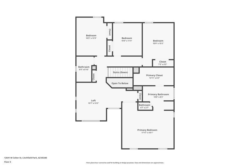 2,115/Mo, 12641 W Colter St Litchfield Park, AZ 85340 Floor Plan View