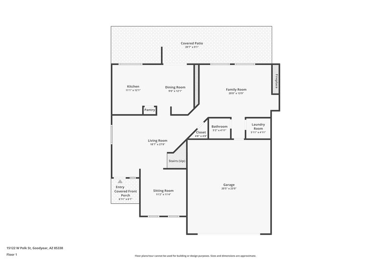 2,165/Mo, 15122 W Polk St Goodyear, AZ 85338 Floor Plan View