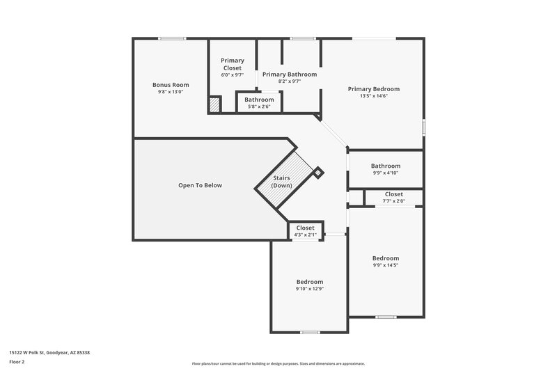 2,165/Mo, 15122 W Polk St Goodyear, AZ 85338 Floor Plan View 2