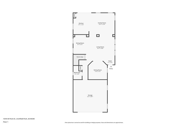 2,385/Mo, 13416 W Peck Dr Litchfield Park, AZ 85340 Floorplan View