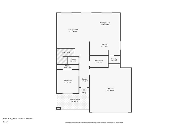 1,990/Mo, 15995 W Vogel Ave Goodyear, AZ 85338 Floor Plan View