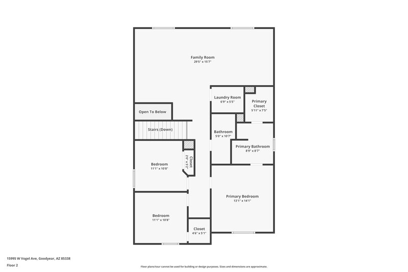 1,990/Mo, 15995 W Vogel Ave Goodyear, AZ 85338 Floor Plan View 2