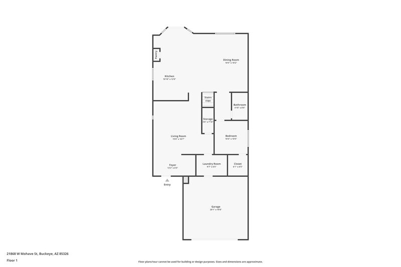 1,960/Mo, 21868 W Mohave St Buckeye, AZ 85326 Floor Plan View