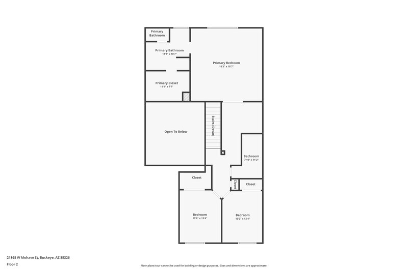 1,960/Mo, 21868 W Mohave St Buckeye, AZ 85326 Floor Plan View 2