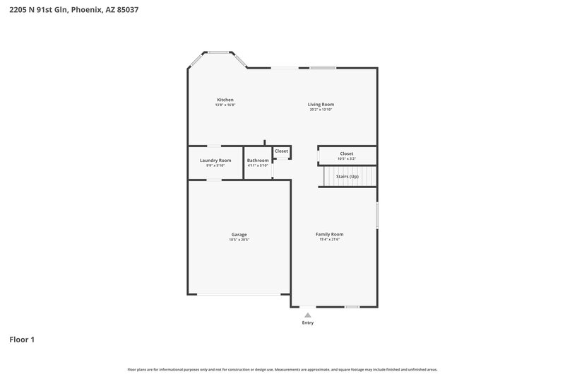 2,395/Mo, 2205 N 91st Gln Phoenix, AZ 85037 Floor Plan View