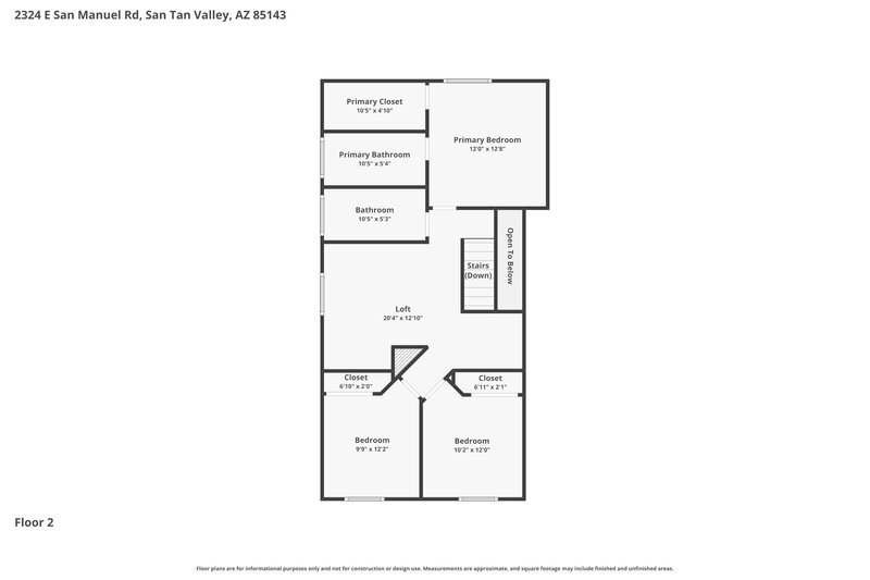 1,830/Mo, 2324 E San Manuel Rd San Tan Valley, AZ 85143 Floor Plan View 2
