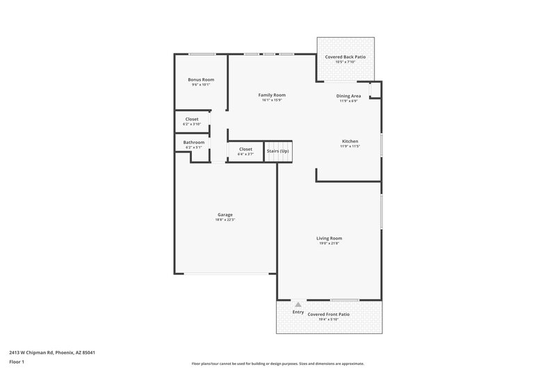 2,085/Mo, 2413 W Chipman Rd Phoenix, AZ 85041 Floorplan View